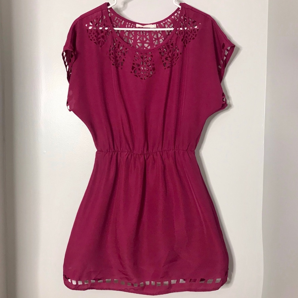 Lush Violet Color Short Sleeve Shift Dress M